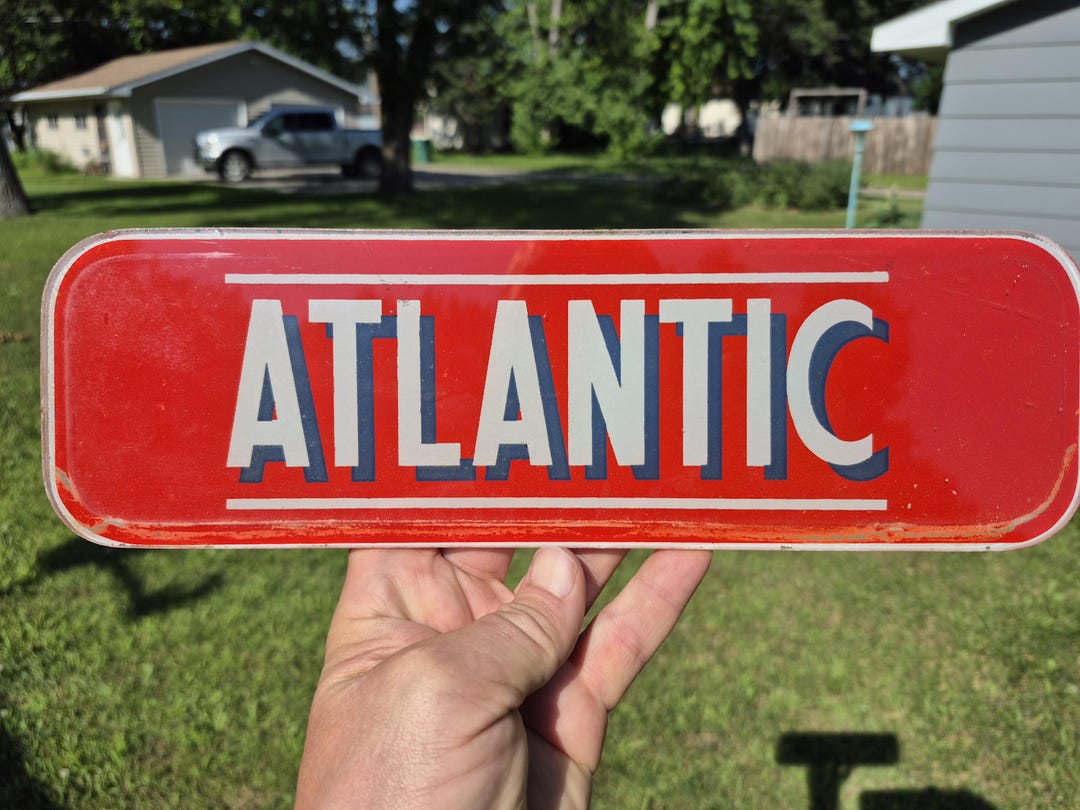 Vintage Advertising Atlantic Gas / Oil Gas Pump Glass Plate - Etsy