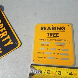 NOS Vintage Bearing Tree Metal Sign Retired Land Surveyors Sign - Etsy
