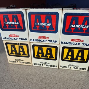 Lot of 6 Vintage Western Shotgun Shells Shell Box Trap Load AA Trap ...