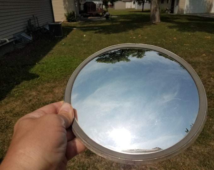 Antique Round Mercury Glass Oil Kerosene Wall Lamp Reflector 8 W
