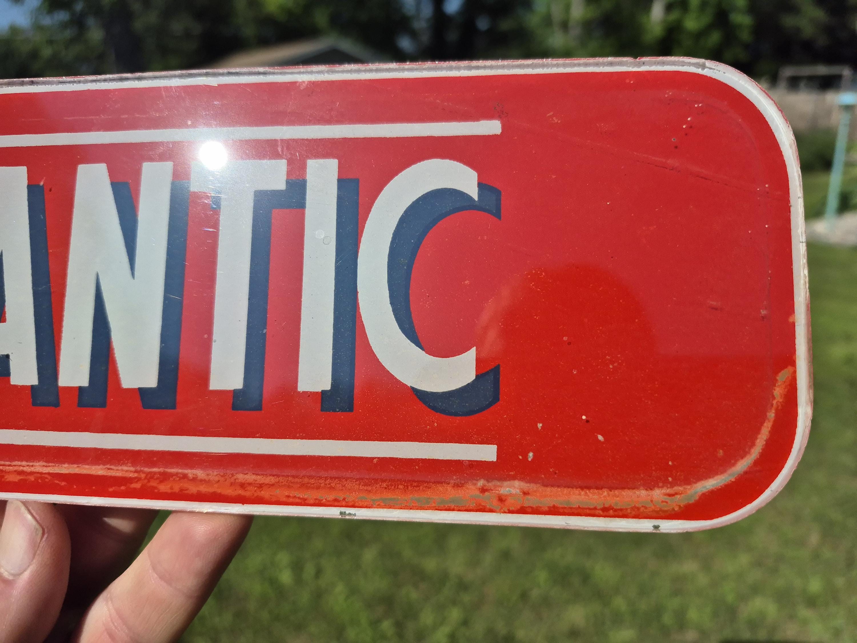 Vintage Advertising Atlantic Gas / Oil Gas Pump Glass Plate - Etsy