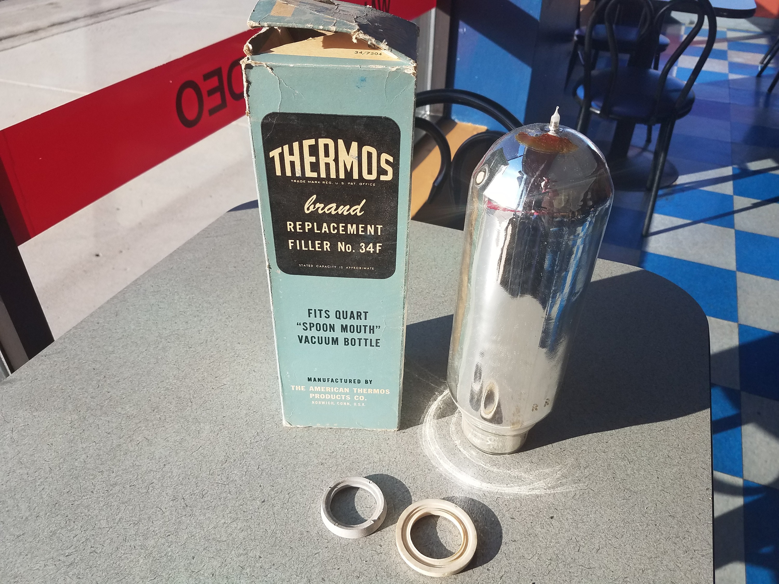 Vintage NOS Thermos Replacement Filler No. 34F Quart Spoon Mouth