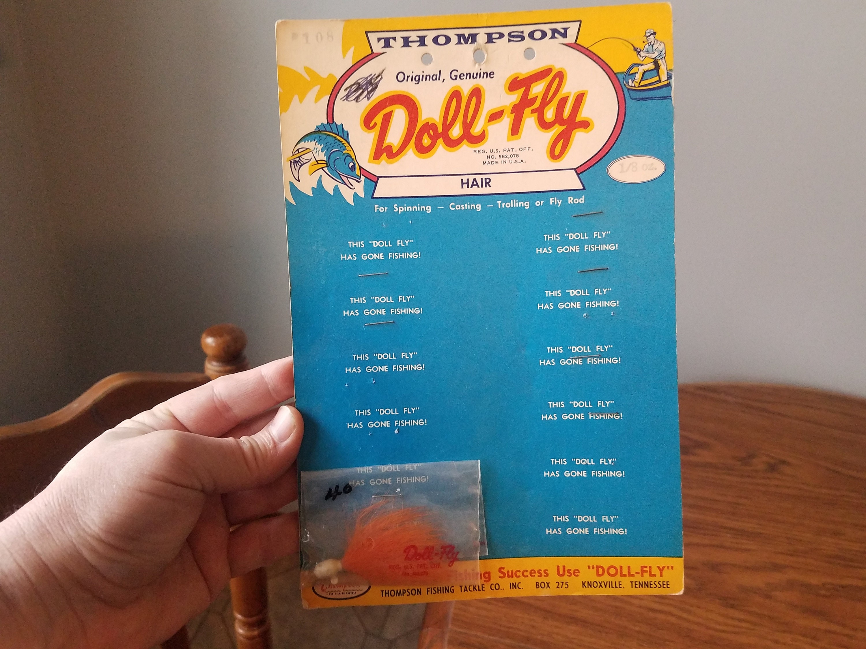 Vintage 1950's Era Thompson Doll Fly Bait Shop Fishing Lure