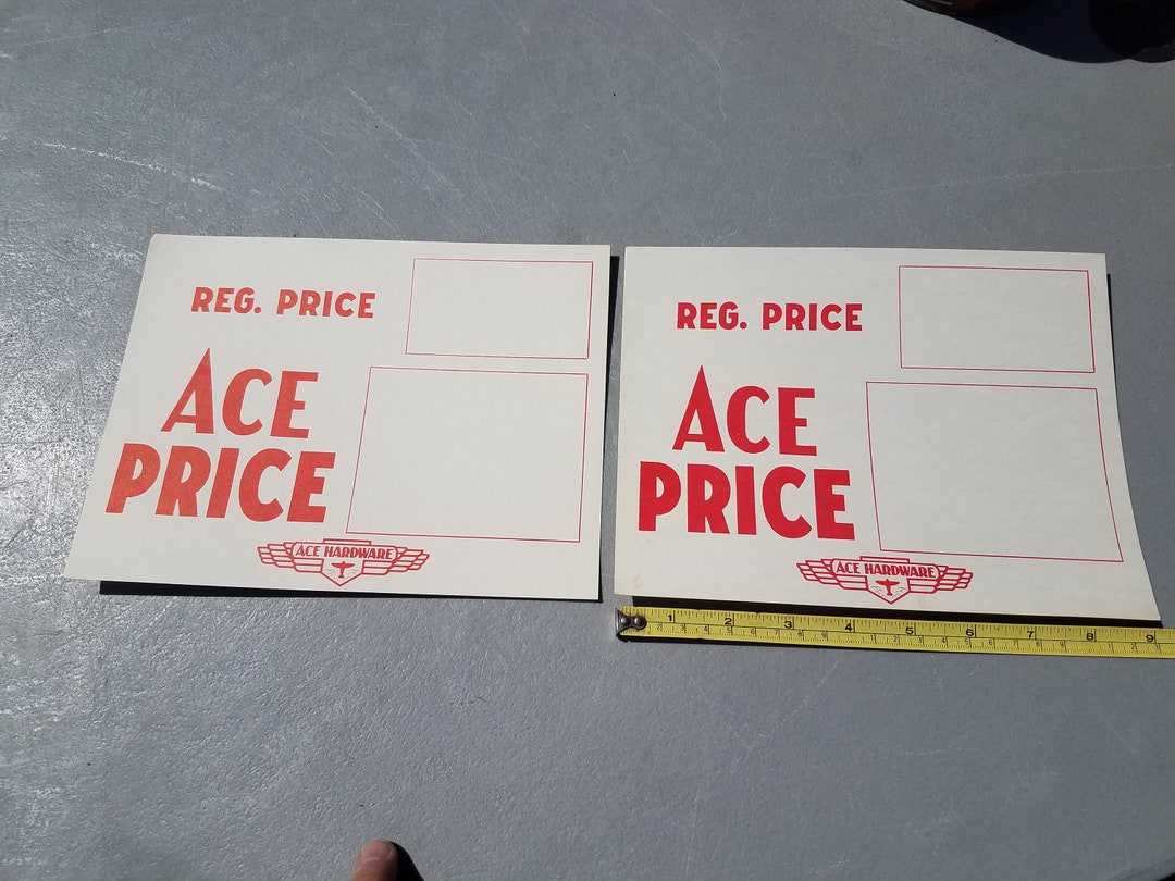 NOS C. 1960s Ace Hardware Price Sign Display Signs Lot of 2 Etsy