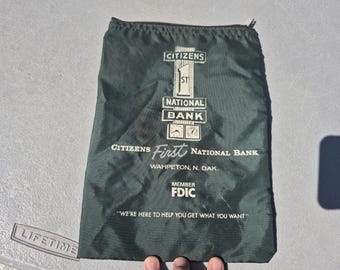 アンティーク雑貨 US FirstCitizensNationalBank Deposit Bag Vintage Citizen First National Bank Wahpeton North Dakota Bank