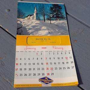 1960 Dalton Oil Co. Goodyear Tires CalendarGas Station Dalton Minnesota
