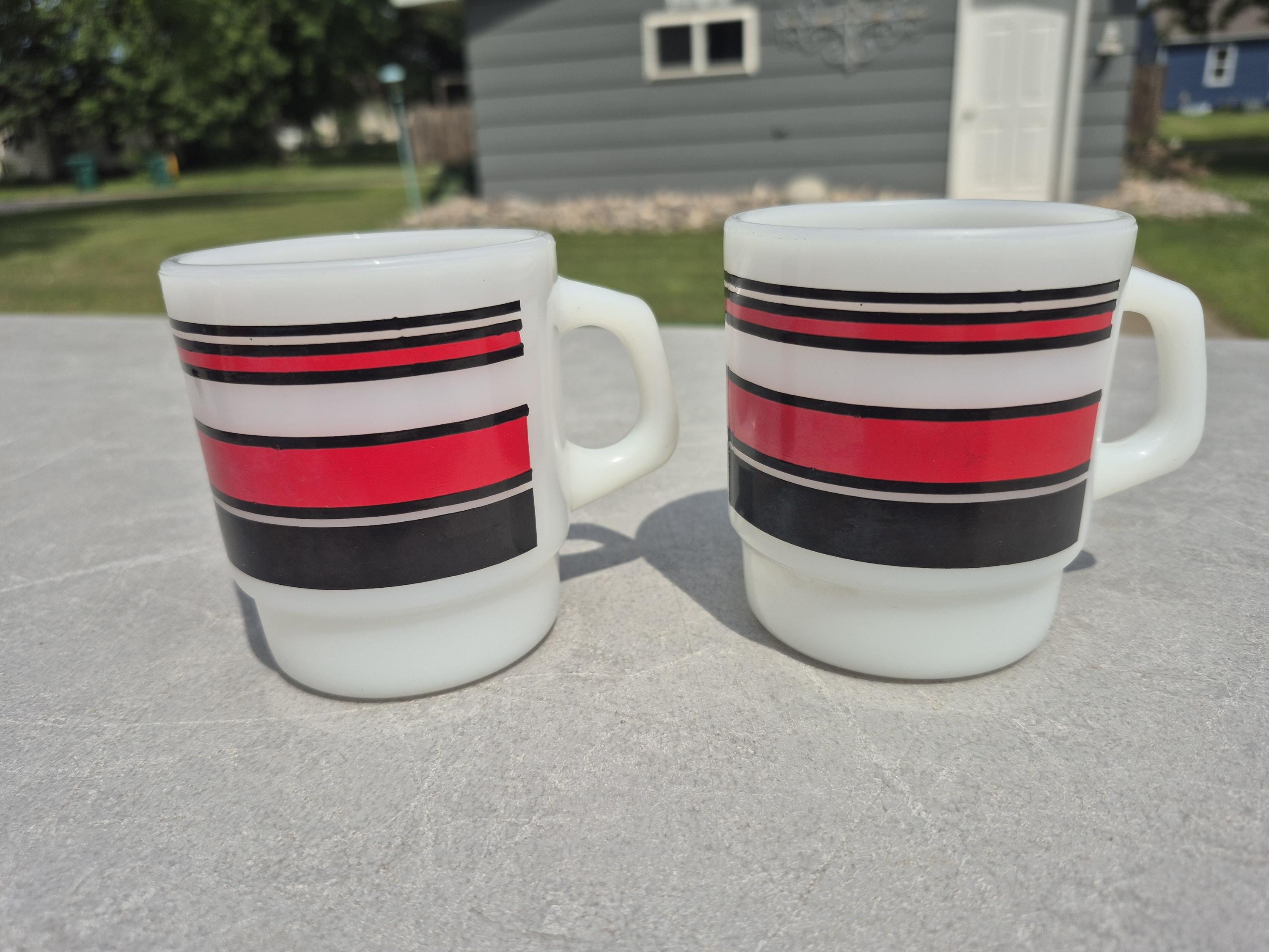 アンティーク雑貨 Fire King Super Dice mug Anchor Hocking Fire King Super Stripe - Etsy