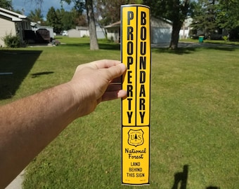 NOS Vintage US Forest Service Property Boundary 15&quot; Sticker Sign National Park Smokey the Bear