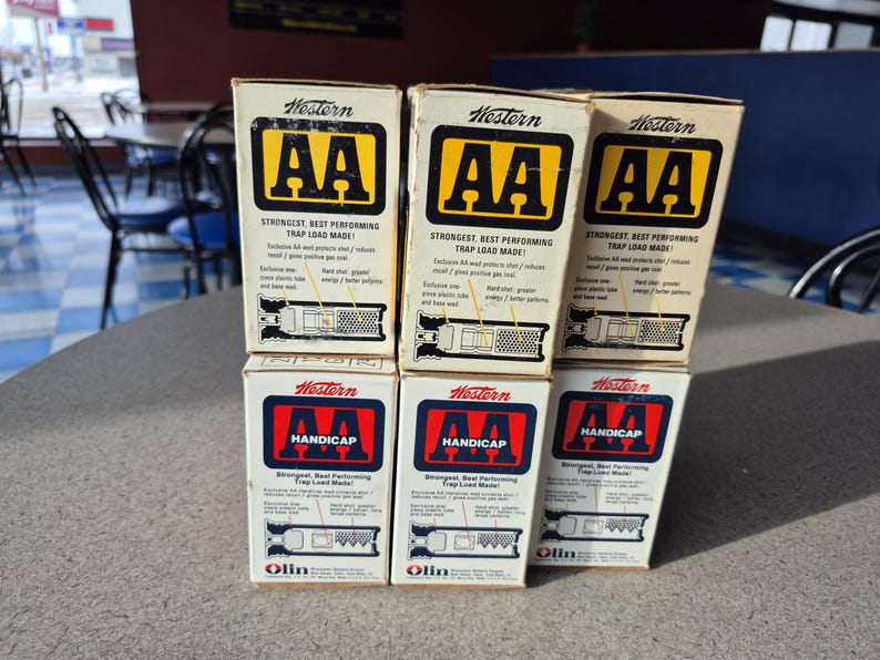 Lot of 6 Vintage Western Shotgun Shells Shell Box Trap Load AA Trap ...