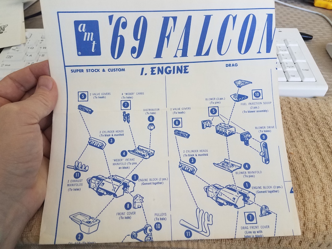 Vtg 1969 Ford Falcon Model Car Instruction Sheet AMT Co. Etsy