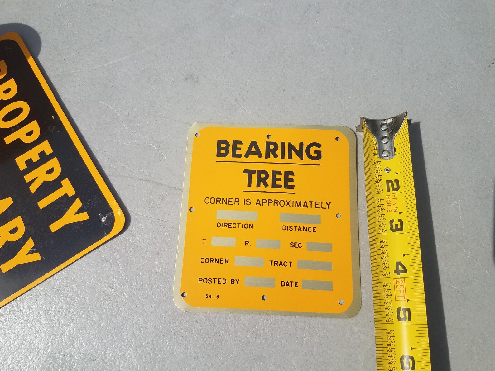NOS Vintage Bearing Tree Metal Sign Retired Land Surveyors Sign - Etsy