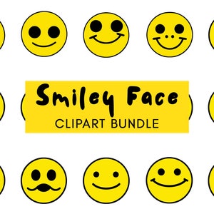 Smiley Face, Happy Face, Clip Art, SVG, PNG, Digital Download, Smiley Face Clip Art, Smiley Face SVG, Sad Face, Happy Face Clip Art