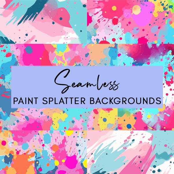 Farbe Splatter, SVG, Nahtloser Hintergrund, Digitales Papier, Aquarellpapier, Farbhintergrund, Tintenspritzer, Farbtextur, Lebendig