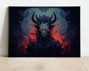 Demon Digital Art Print, Gothic Home Decor (Digital Download)