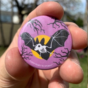 Bat Skeleton Button