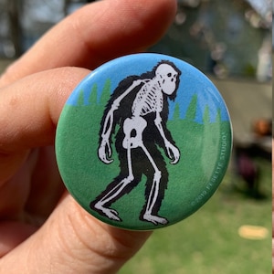 Bigfoot Skeleton Button