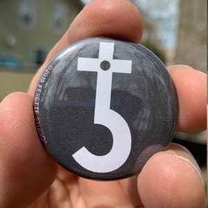 Occult Satanic Cross Button