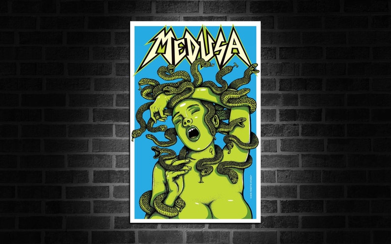 Meduza Lettering Medusa Poster - Etsy