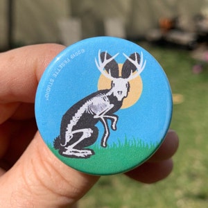 Jackalope Skeleton Button