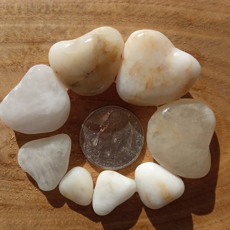 8 Hearts Sea Stone Rare Beach Find Gift from Oporto Portugal Heart Shaped Sea Pebbles White Grey Smoky Colors Quartz