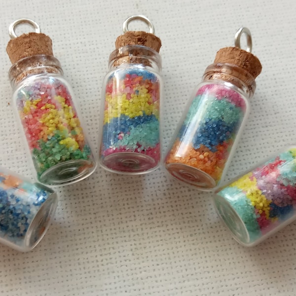 5 Miniature Bottles with Colored Sand for Miniature Accesories Memory of Summer Supplies for Pendants Keychains Gift for Friends from Oporto