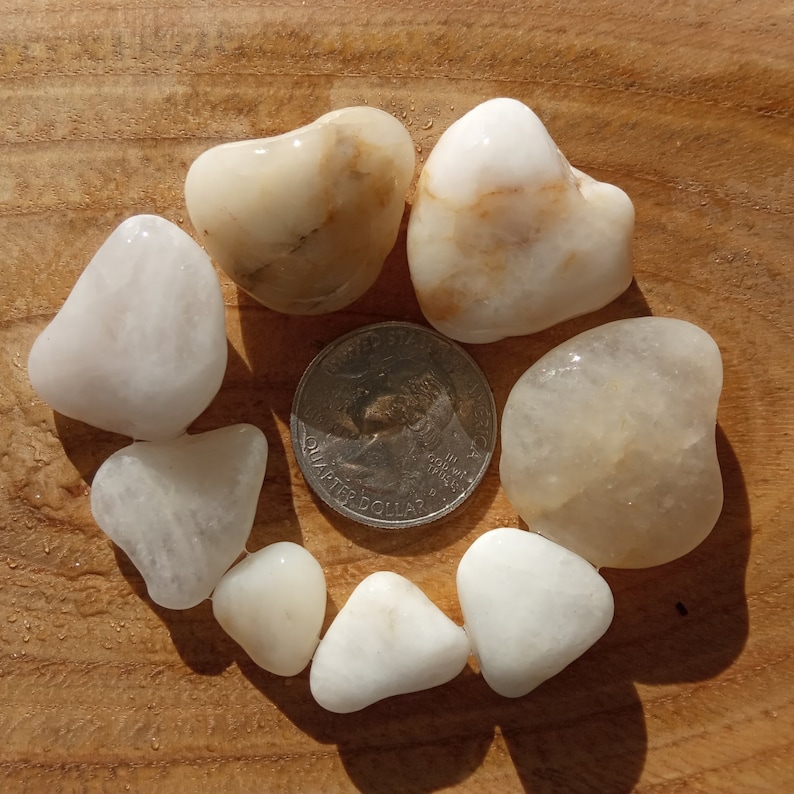 8 Hearts Sea Stone Rare Beach Find Gift from Oporto Portugal Heart Shaped Sea Pebbles White Grey Smoky Colors Quartz
