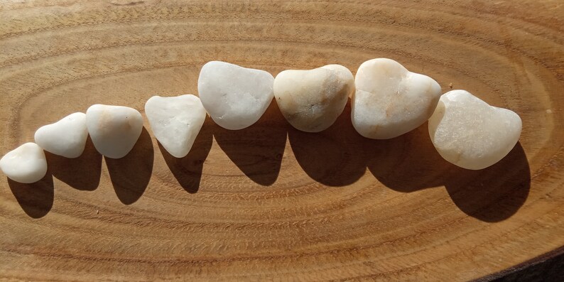 8 Hearts Sea Stone Rare Beach Find Gift from Oporto Portugal Heart Shaped Sea Pebbles White Grey Smoky Colors Quartz