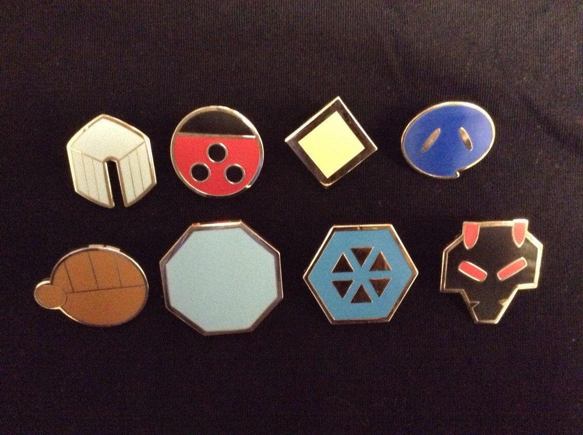 Pokemon Johto Badges Pins Set of 8 Metal Badges Etsy
