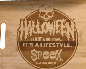 Halloween Is Not A Holiday, It's A Lifestyle - Cheese, Cutting Wood Board Halloween Theme Foodie Kitchen Decor Engraved Gift