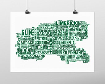 Carte de type de Limerick du comté de Limerick