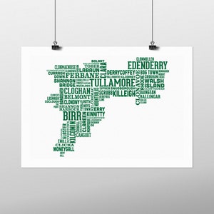 County Offaly Type Kaart