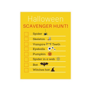 Halloween Scavenger Hunt Cards - kids activity cards