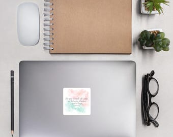 Sprüche 31:26 Aufkleber - Sie spricht mit Weisheit - christlicher Vinyl-Aufkleber für Laptop, Wasserflasche oder Journal - auf Glaubensbasis 3x3 Aufkleber