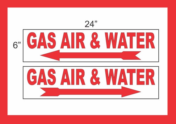 GAS AIR & WATER with Arrow 6"x24" RIDER SIGNS Buy 1 Get 1 FREE 2 Sided Plastic 