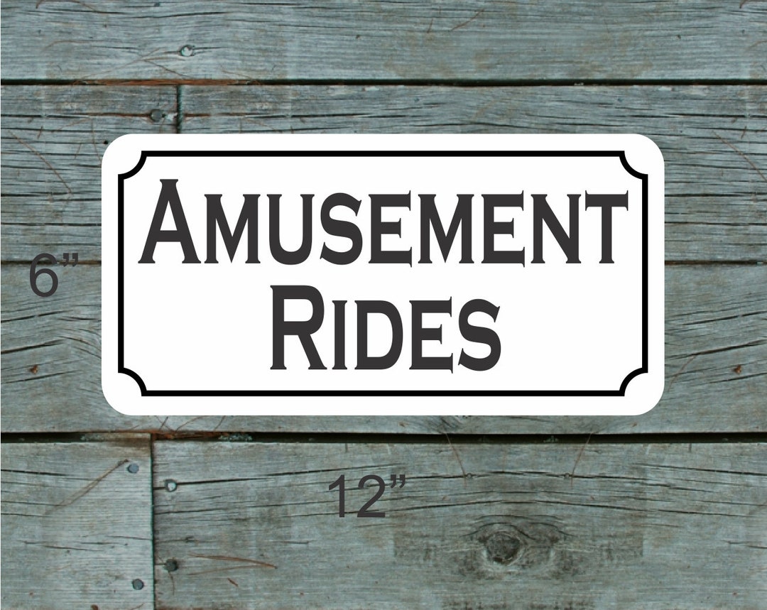AMUSEMENT RIDES Metal Sign for Amusement Park Boardwalk Fair Carnival ...