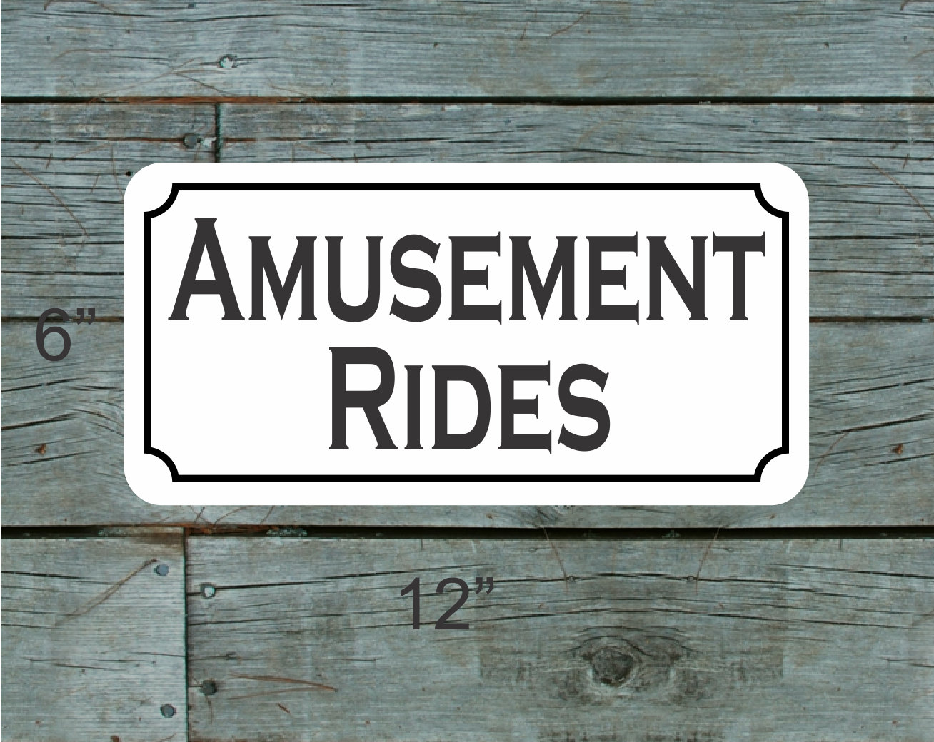 AMUSEMENT RIDES Metal Sign for Amusement Park Boardwalk Fair Carnival ...