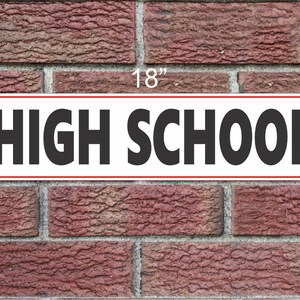 Insegna in metallo HIGH SCHOOL 6x18