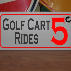 PRZEJAZDY GOLF CART 5 Centów Metalowy znak