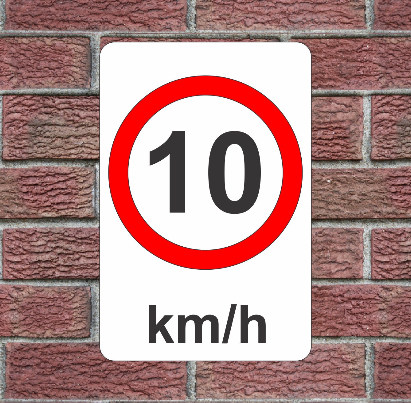 10 Km/h Speed Limit Sign, White Aluminum Metal, 12x18 - Etsy