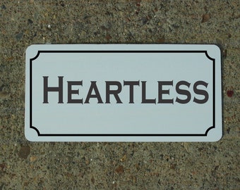 HEARTLESS Metallschild Agnostiker Atheist Haunted House Halloween Geist Hexe Wican Wica