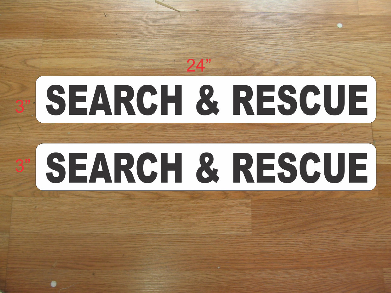 SAR Search And Rescue Organisation Wandtattoo – 45x96 Cm, Wetterfest, Konturgeschnitten, Übertragungsfolie Inklusive