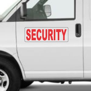 Red 6&quot;x18&quot; SECURITY Magnetic Vehicle Signs 4 car van SUV or truck