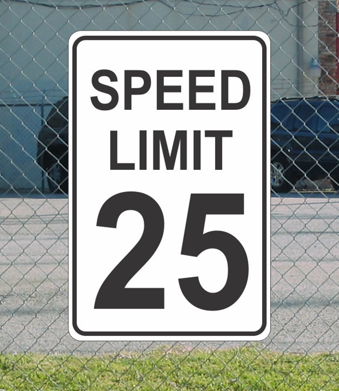 Speed Limit 25 White & Black Metal Sign for Street Road Highway Parking ...
