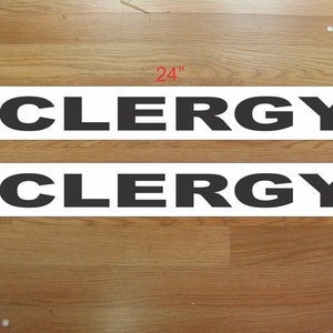 CLERGY Magnetic signs to fit Car, Tow Truck, Van Suv Us Dot Approved Size