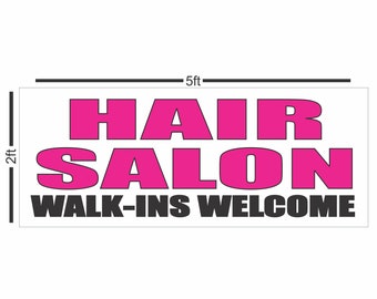 Salon de coiffure Walk ins Welcome Banner Sign