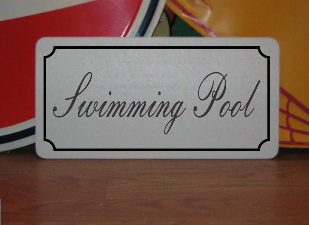 Swimming Pool Metal Sign Antique Style Script - Etsy