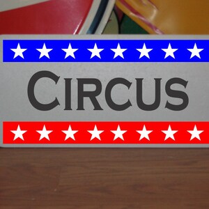 Circus Stars and Stripes Red White & Blue Metal Sign