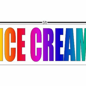 Ice Cream Banner Sign Rainbow