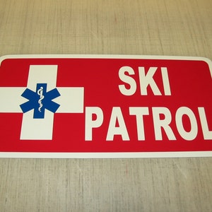 SKI PATROL... Retro Vintage Design Metal Sign 6&quot;x12&quot; Novelty Decor Snow X Cross Contry Ski Ball