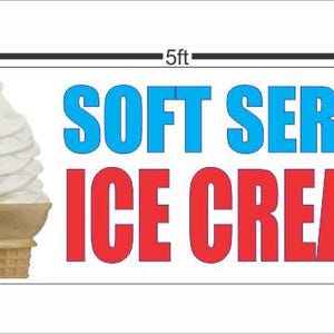 Soft Serve ICE CREAM Banner Sign